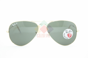 RB 3025 001/58 58-14 135 - RAYBAN 3025 SARI YEŞİL CAM POLARIZE GÜNEŞ GÖZLÜĞÜ