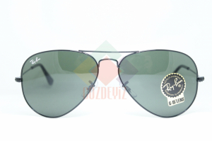 RB 3025 AVIATOR L2823 58-14 3N SİYAH - RAYBAN 3025 SİYAH YEŞİL CAM GÜNEŞ GÖZLÜĞÜ